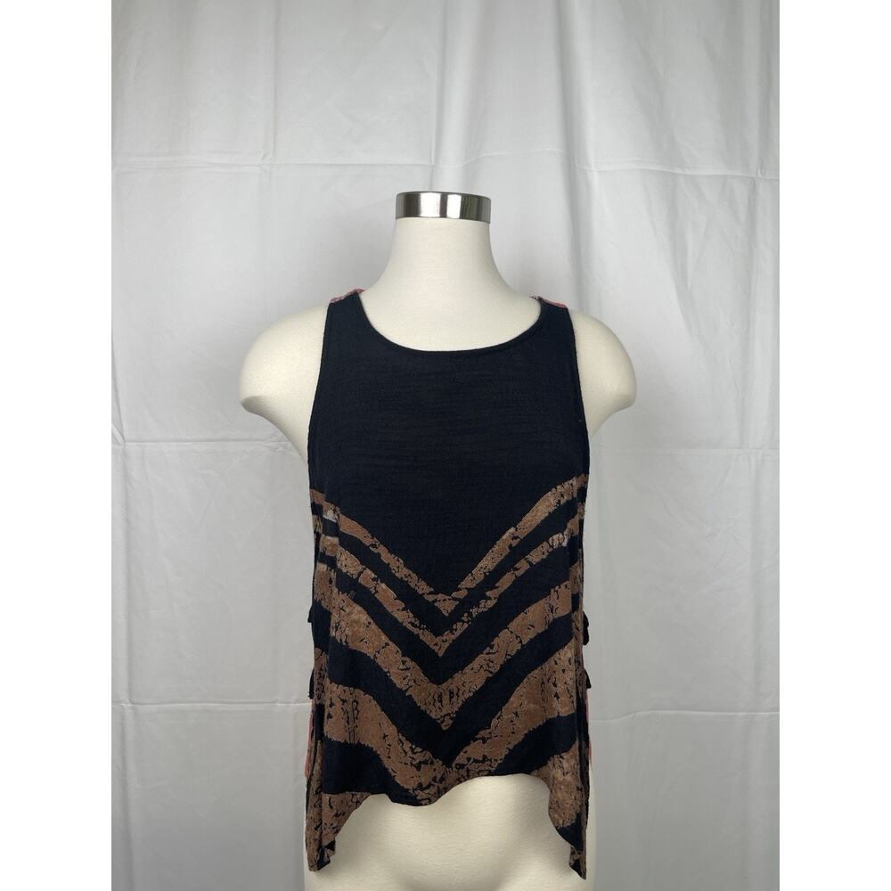 Free People Women's Tank Top Asymetrical Open Side Ties Size S Summer Festival